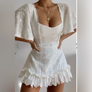 Showpo white floral dress size 12